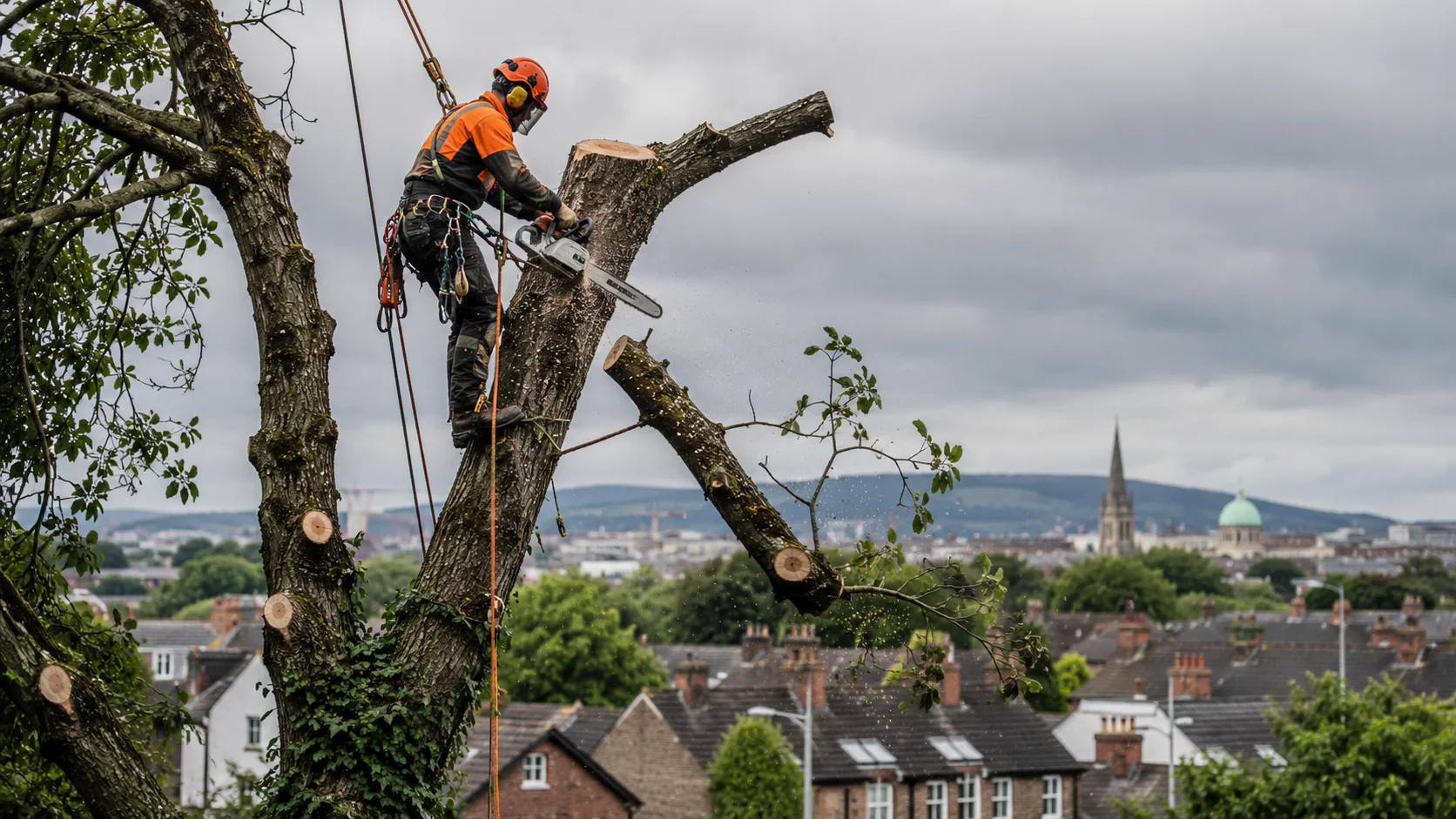 Tree pruning work at a residential property